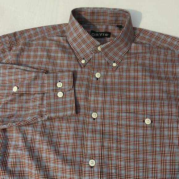 Orvis Men's Medium Plaid Wrinkle Free Long Sleeve Casual Button Down Shirt - Picture 1 of 9